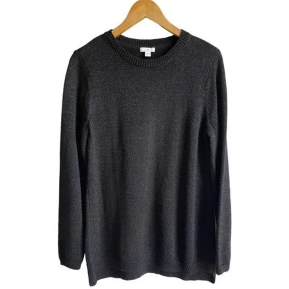 J JILL ⭐️black metallic shimmer sweater - Picture 1 of 7